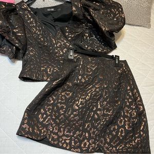 Black Gold Metallic Leopard Set